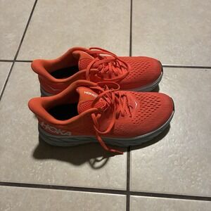 Hoka One One Clifton 7 Men's Size 8.5 Hot Coral Running Shoes